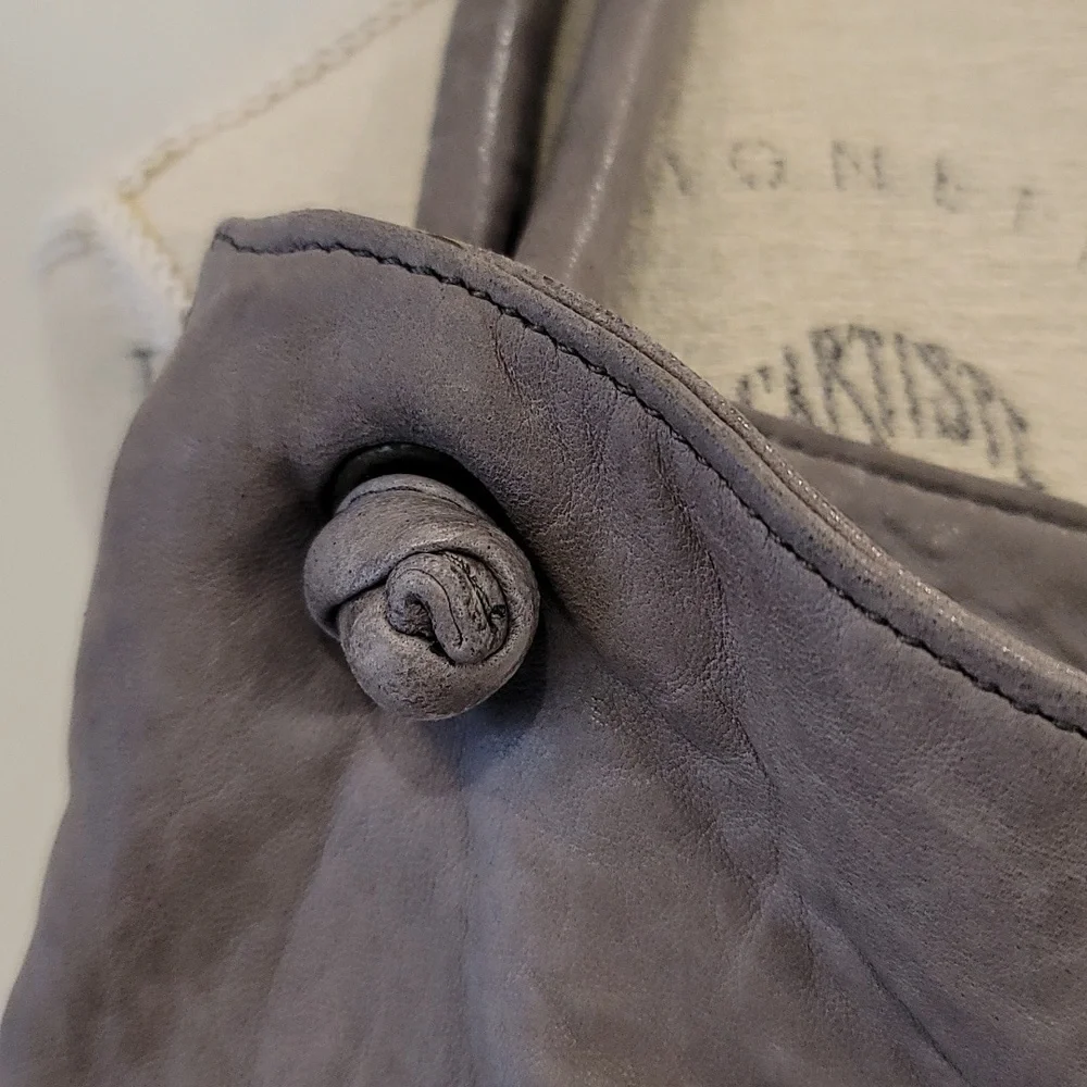 Brontibay Paris Gray Leather Hobo Bag